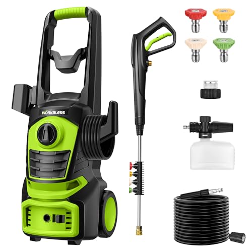 4800PSI 3.0 GPM Electric Pressure Washer with 4 Quick Connect Nozzles and 400ml Foam Cannon Q415