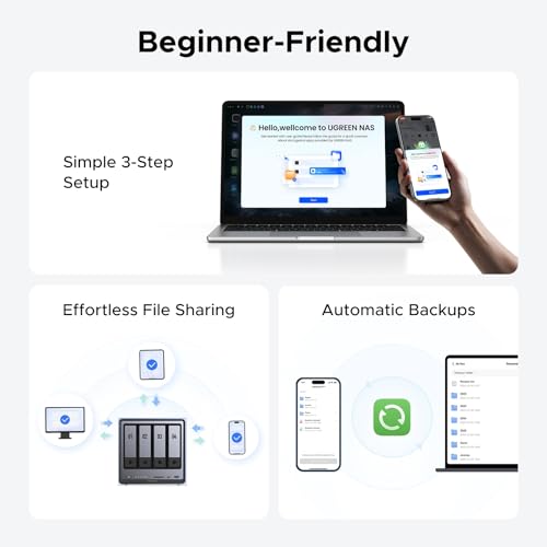 4-Bay Desktop NAS, Intel Pentium Gold 8505 5-Core CPU, 8GB DDR5 RAM, 128G SSD, 10GbE, 2.5GbE, M.2 NVMe Slots, 4K HDMI, Diskless I143