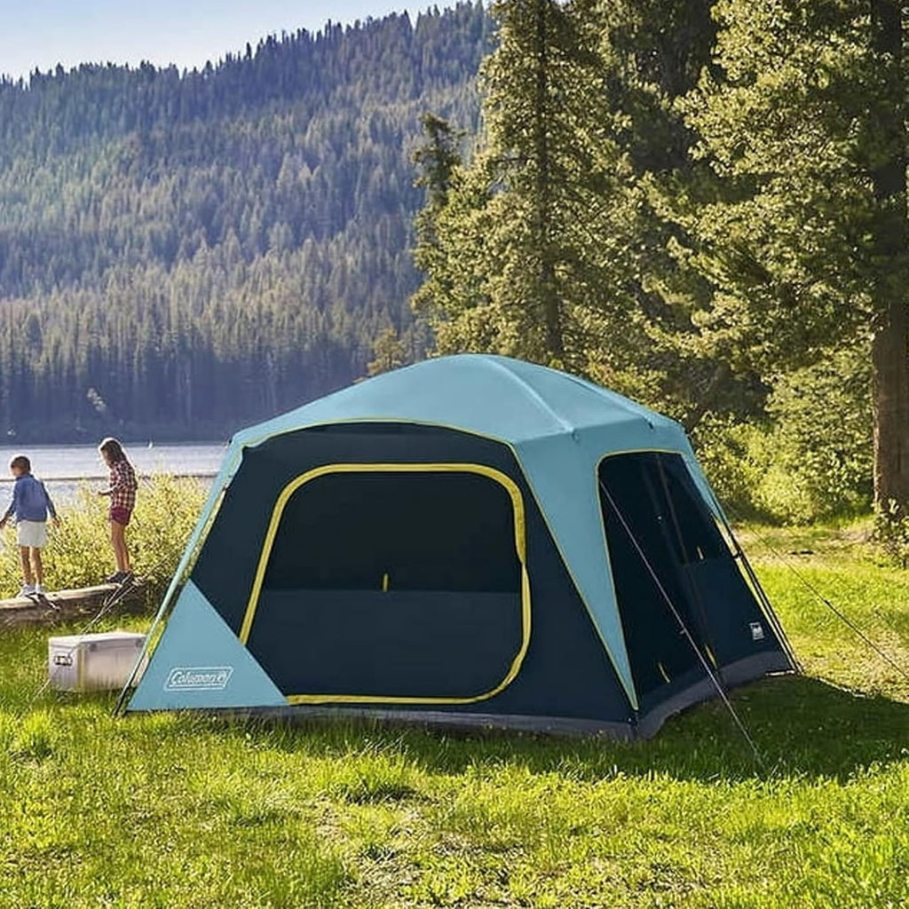 Blue and Black 10-Person Instant Camping Tent with Carry Bag L6225