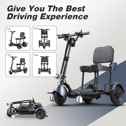 Blue 3-Wheel Folding Mobility Scooter I648652