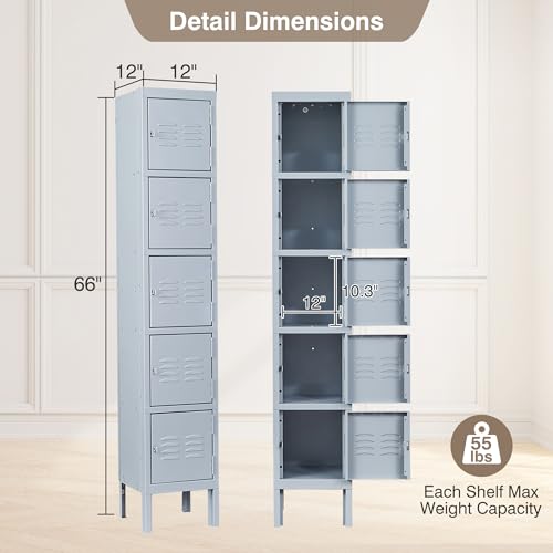 66" Tall Steel Storage Locker with 3 Doors F931892