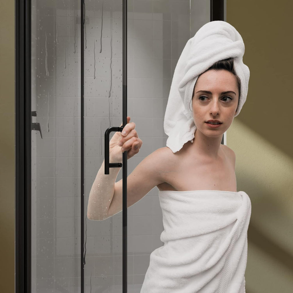 Matte Black 32 in. x 72 in. Clear Tempered Glass Shower Door V87761