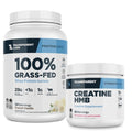 Grass-Fed Whey Protein Isolate (30 Servings, Milk Chocolate) & Creatine HMB (30 Servings, Strawberry Lemonade) L721