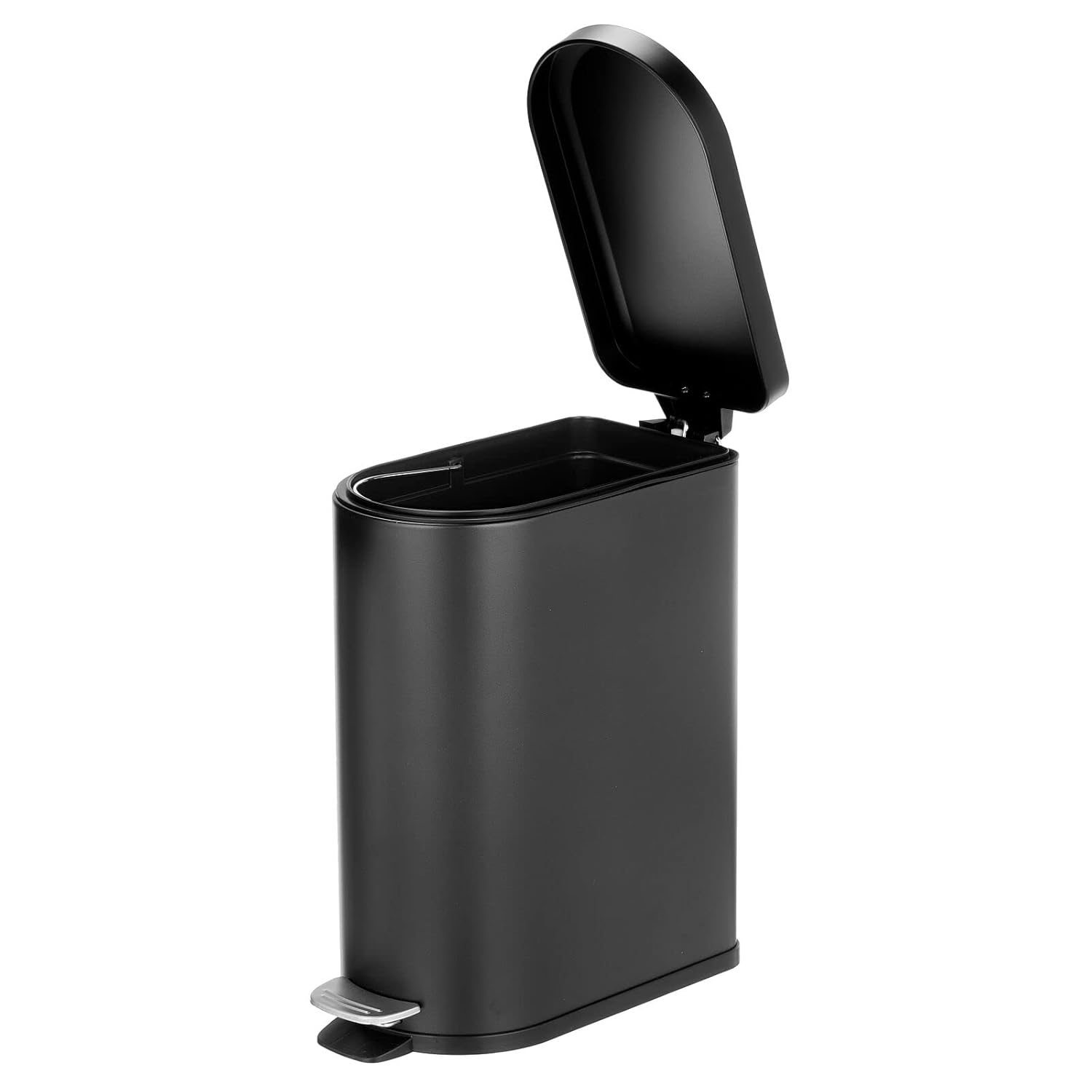 Black 2.6 Gallon Stainless Steel Step Trash Can S9895