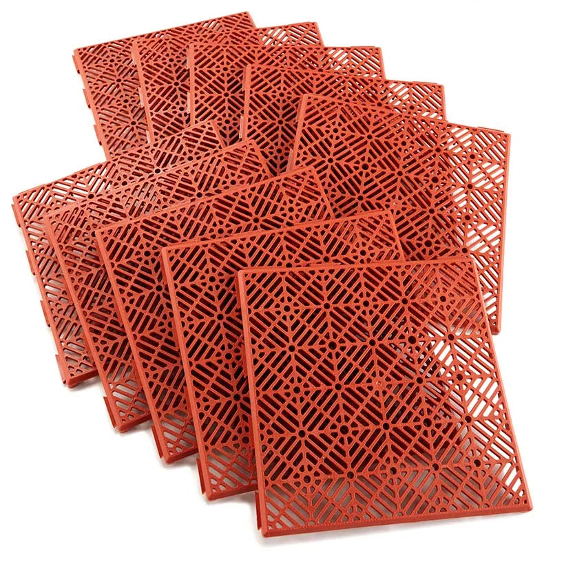 10 Pc Interlocking Patio Tiles - Terra Cotta P6346