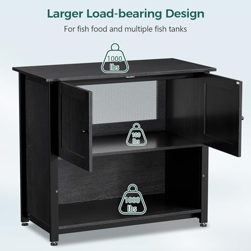 Fish Tank Stand with Cabinet, Metal, 1000LBS W46488