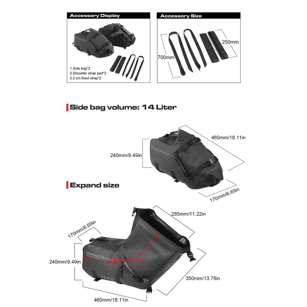 Motorcycle Rearseat Bag Large Capacity Storage Side Bag N58169
