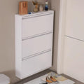 Gray Wall Mounted Shoe Cabinet with Flip Drawers E323