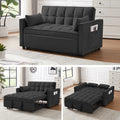 Black Velvet Convertible Sleeper Sofa with Pullout Bed G467713