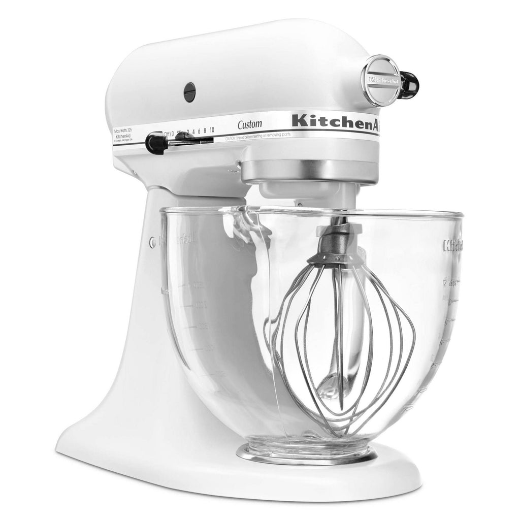 5-Quart Matte White Glass Bowl Stand Mixer K871