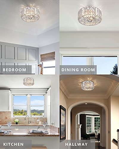 Chrome 2-Light Flush Mount Ceiling Light F826