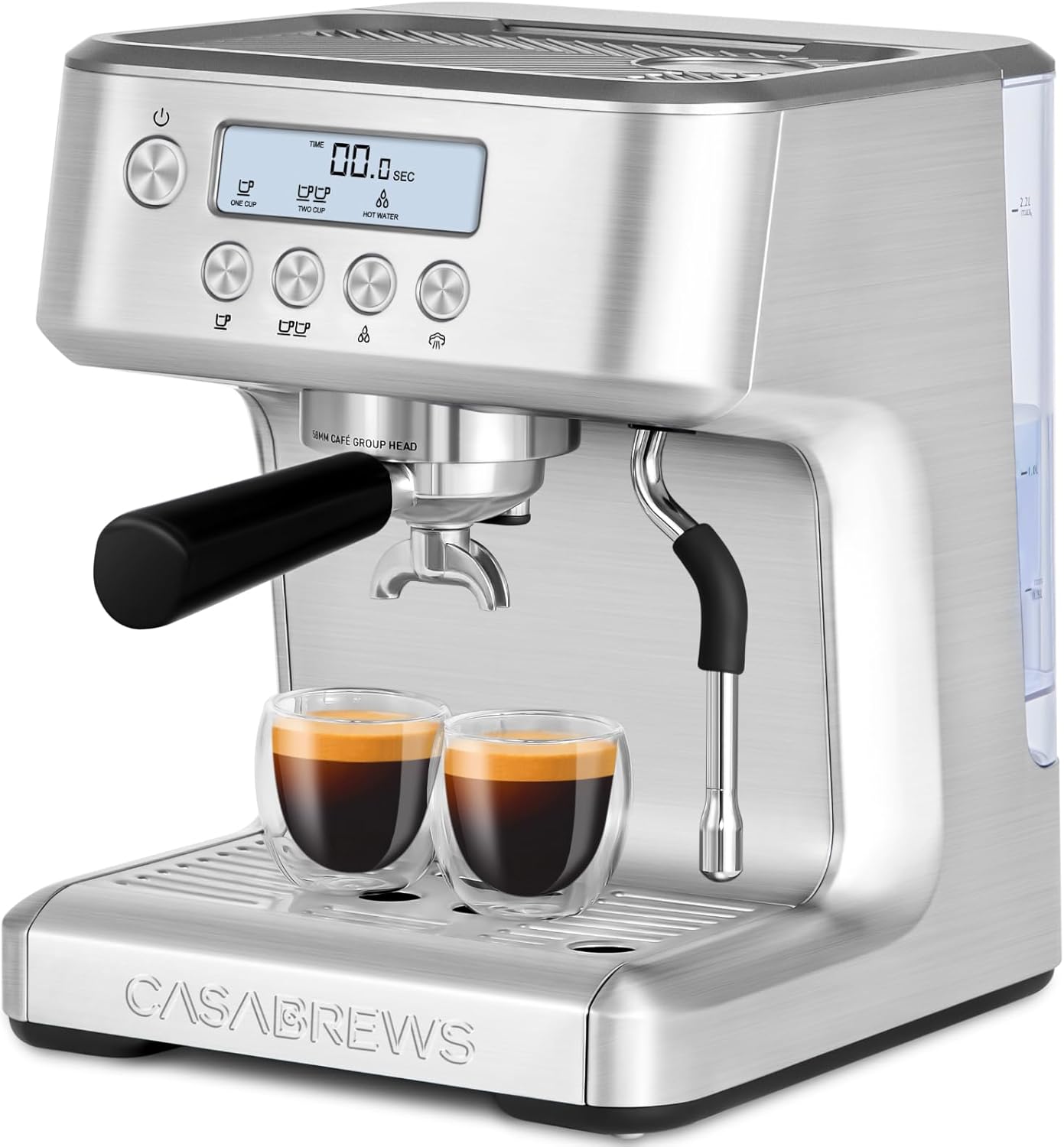 Espresso Machine with LCD Display, Milk Frother Steam Wand, Adjustable Extraction Temperature N706896