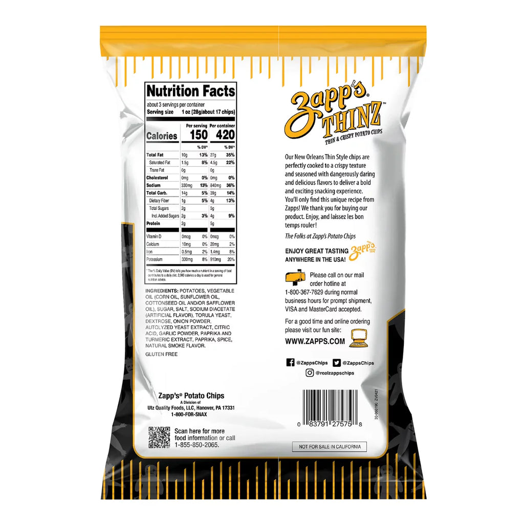 Thin & Crispy Voodoo Flavor Potato Chips, 3-Pack 8 oz. Bags M291