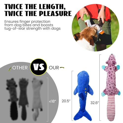 2-in-1 Crinkle Dog Toys, 20.5" Large Size Stuffless Dog Toys R4925