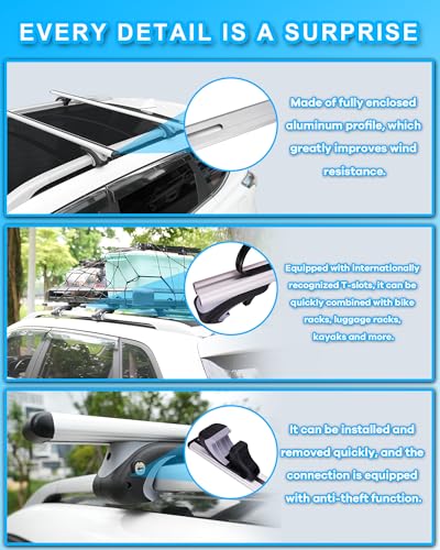 55" Aluminum Adjustable Roof Cross Bars G482