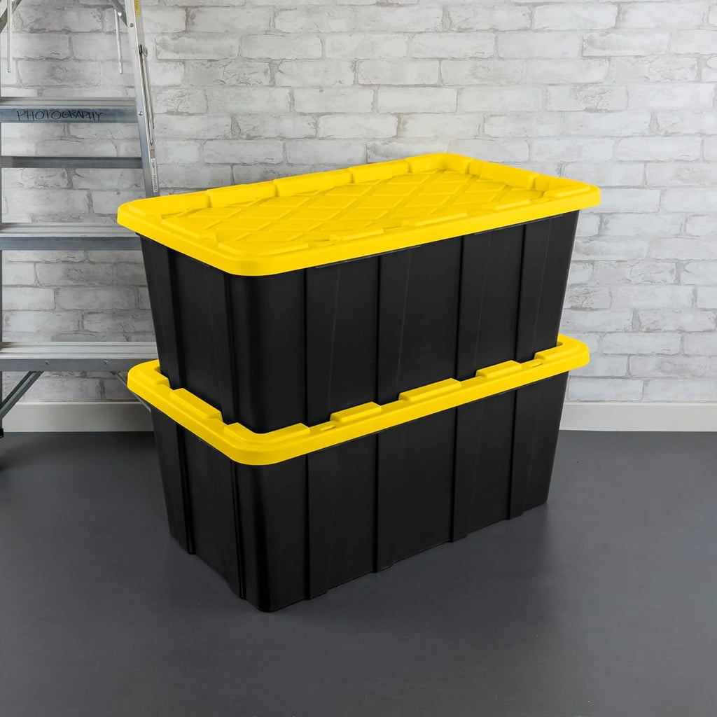 38 Gal Stackable Storage Bin with Lid, 4-Pack I88885
