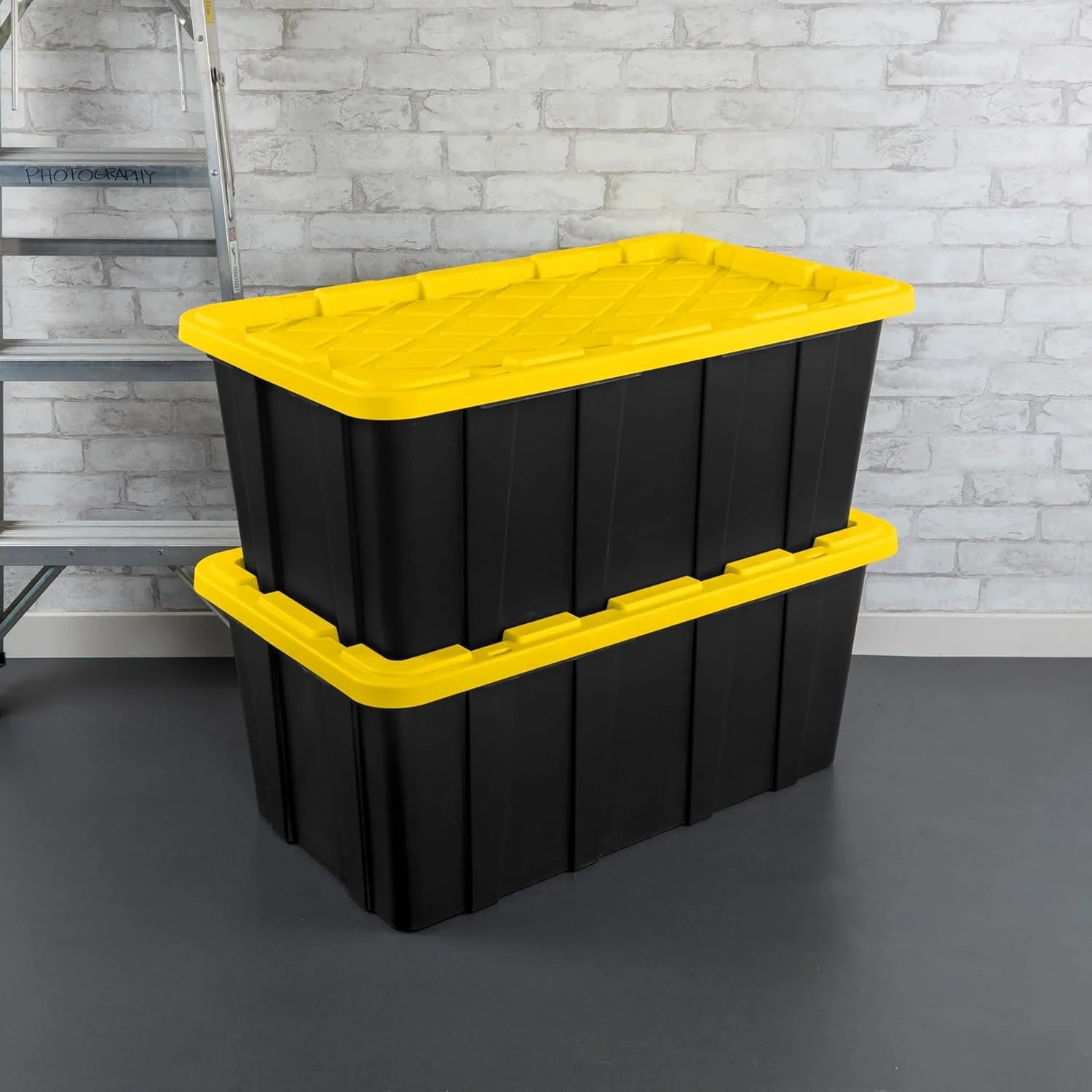 38 Gal Stackable Storage Bin with Lid, 4-Pack I88885
