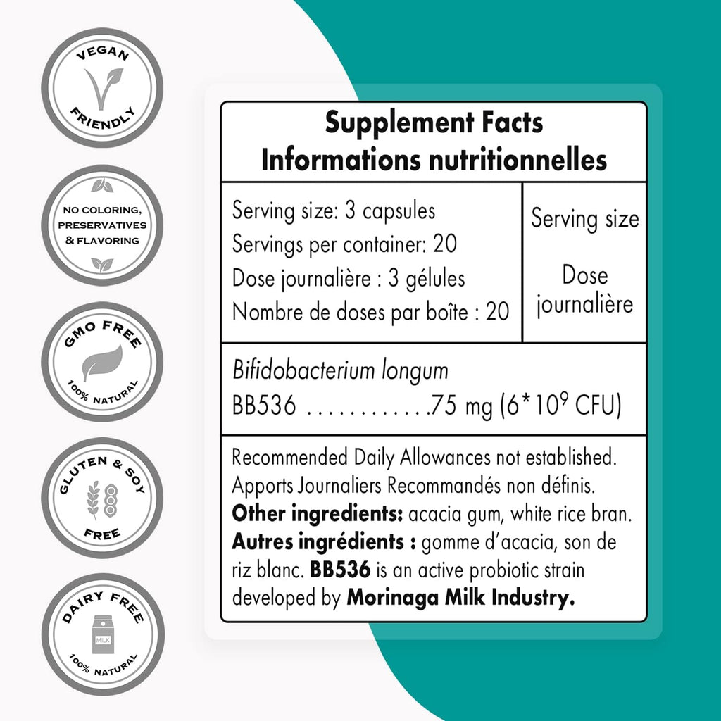Bifidobacterium Longum Probiotics Supplement 60 DR Capsules O632883