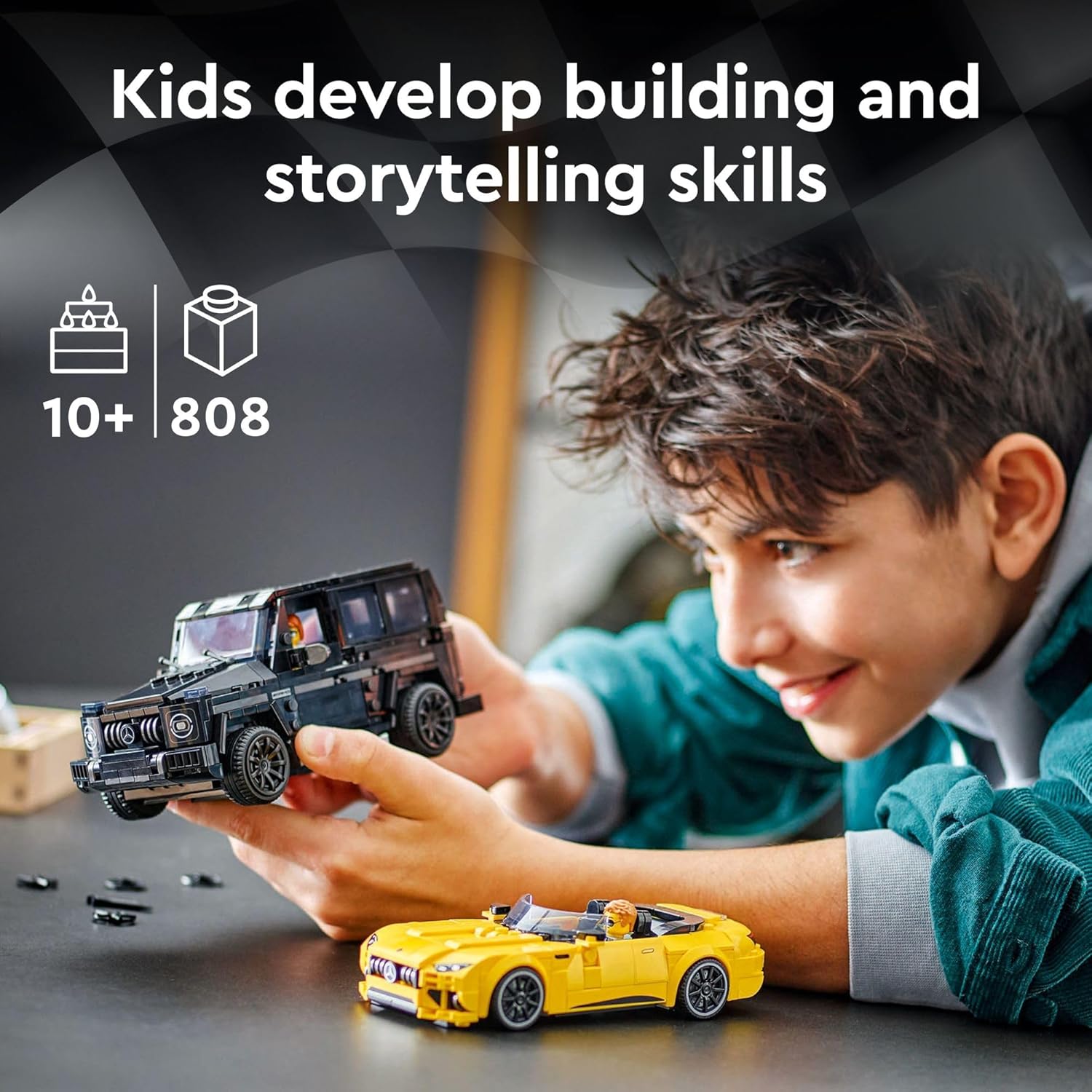 LEGO Speed Champions Mercedes-AMG G 63 & Mercedes-AMG SL 63 F1 Toy Car, 2 Building Sets with 2 Driver Minifigures Y5399