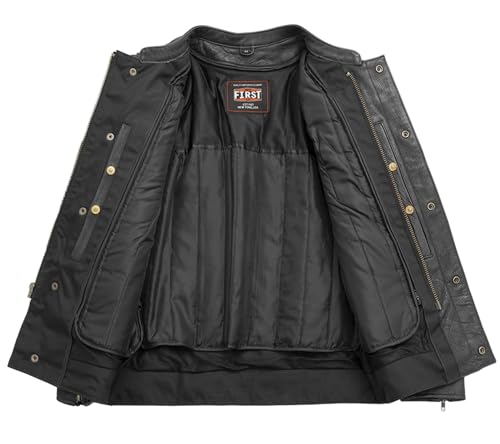 Men's Motorcycle Biker Riding Leather Jacket K141