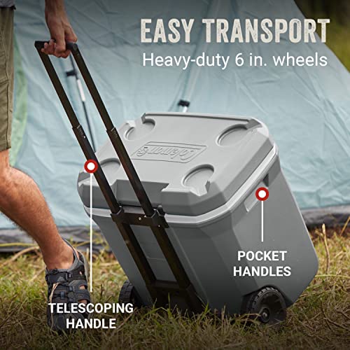 Insulated Portable Cooler with Heavy Duty Wheels, 100+ Can Capacity Y863