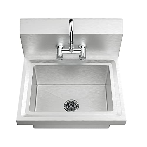Stainless Steel Wall Mount Utility Sink with Faucet I43893