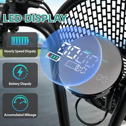 400W 48V Electric Tricycle with 3 Seats and Storage Baskets T288951