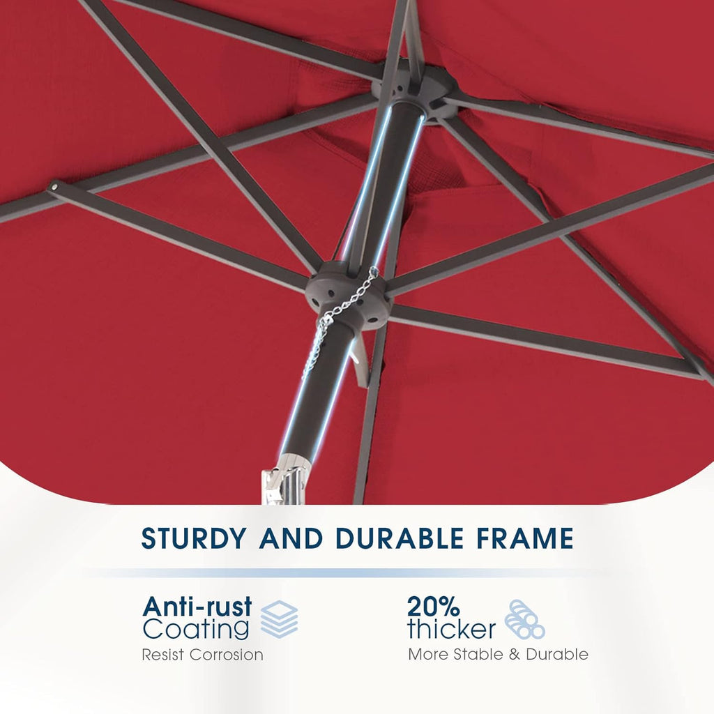 Olefin 6.6 x 9.8 FT Patio Umbrella (Apple Red) W7016
