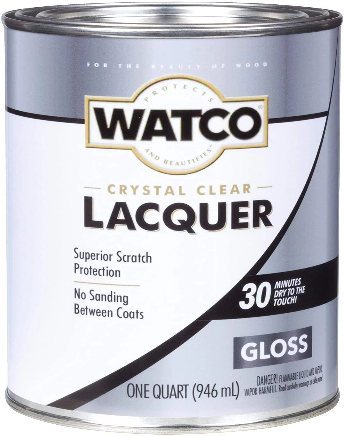 Clear Gloss Lacquer Wood Finish, Quart C99827