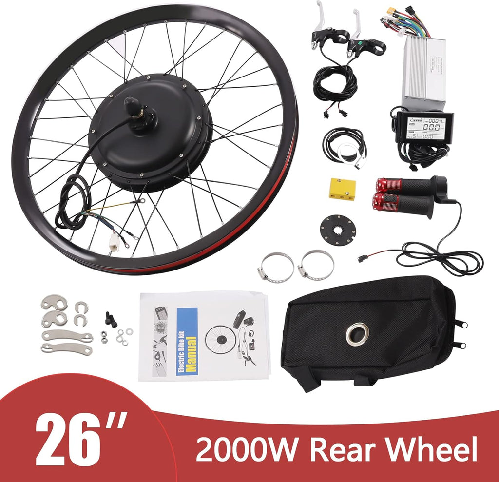 Electric Bicycle Wheel Kit Front/Rear Wheel Hub Motor Electric Bike Conversion Kit with LCD Display Z760