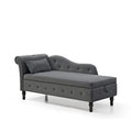 Tufted Velvet Upholstered Chaise Lounge with Storage Sleeper Sofa A71881