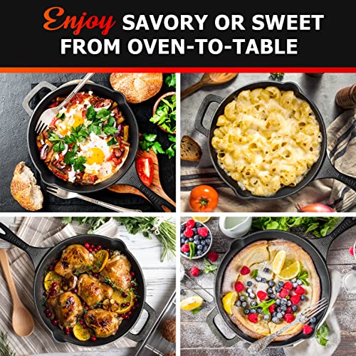 Pre-Seasoned Heavy-Duty Cast Iron Skillet 10-inch K301