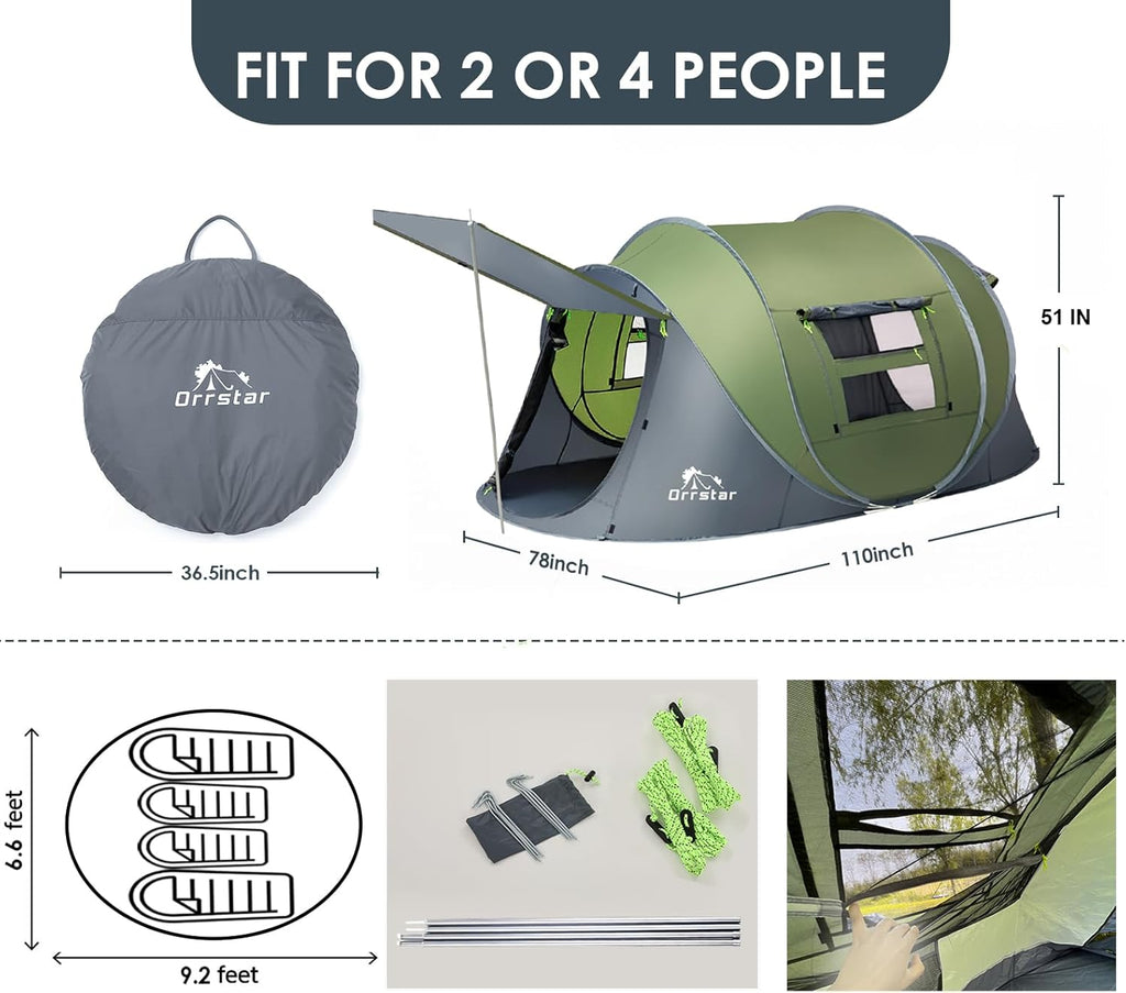 2-4 Person Waterproof Pop Up Tent U5232