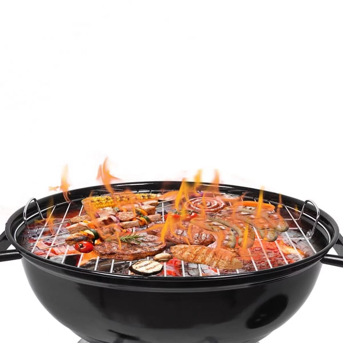 Black 18" Stainless Steel Charcoal Kettle Grill S421056