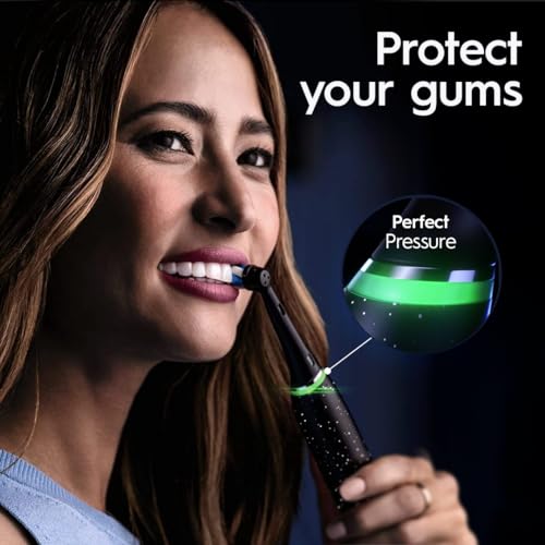 Black Rechargeable Electric Toothbrush with 4 Replacement Heads and Charging Travel Case G36100
