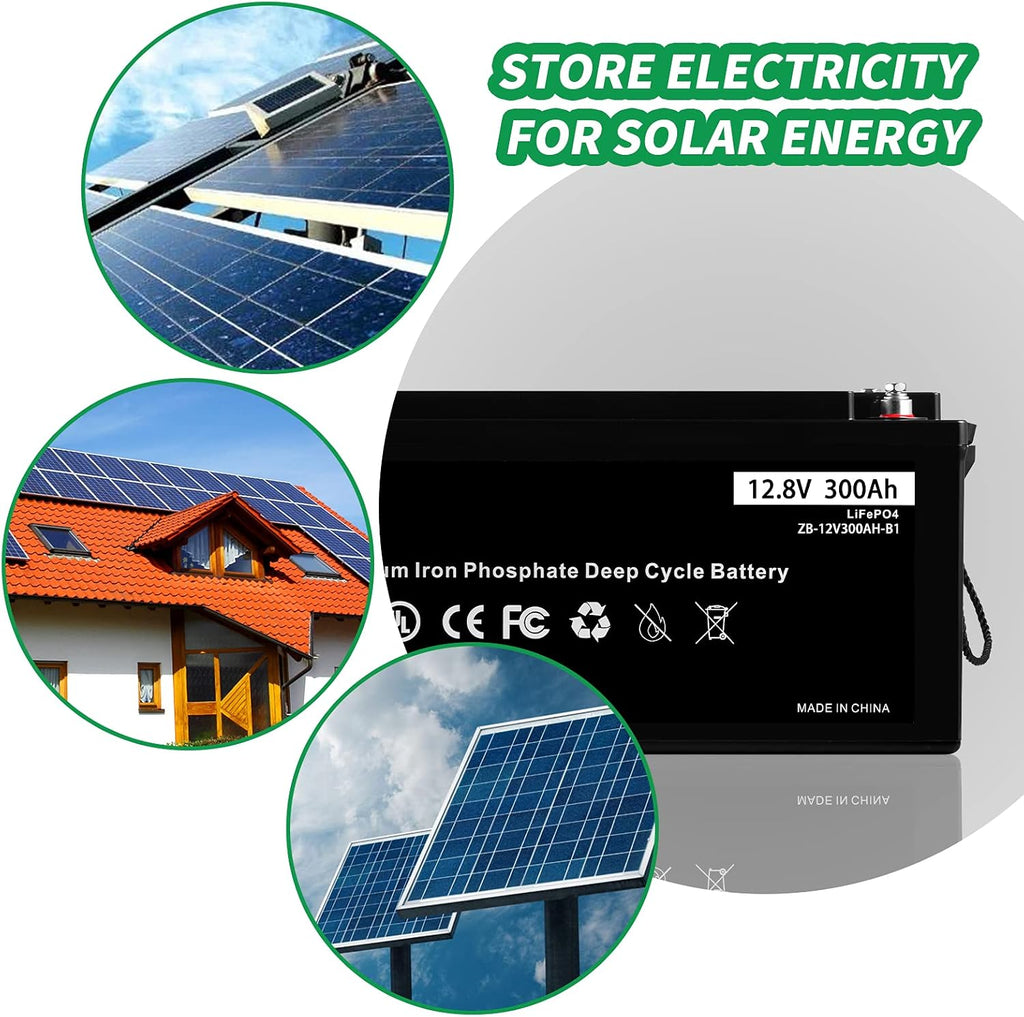 12V 300Ah Lithium LiFePO4 Deep Cycle Rechargeable Battery with Built-in BMS K456511