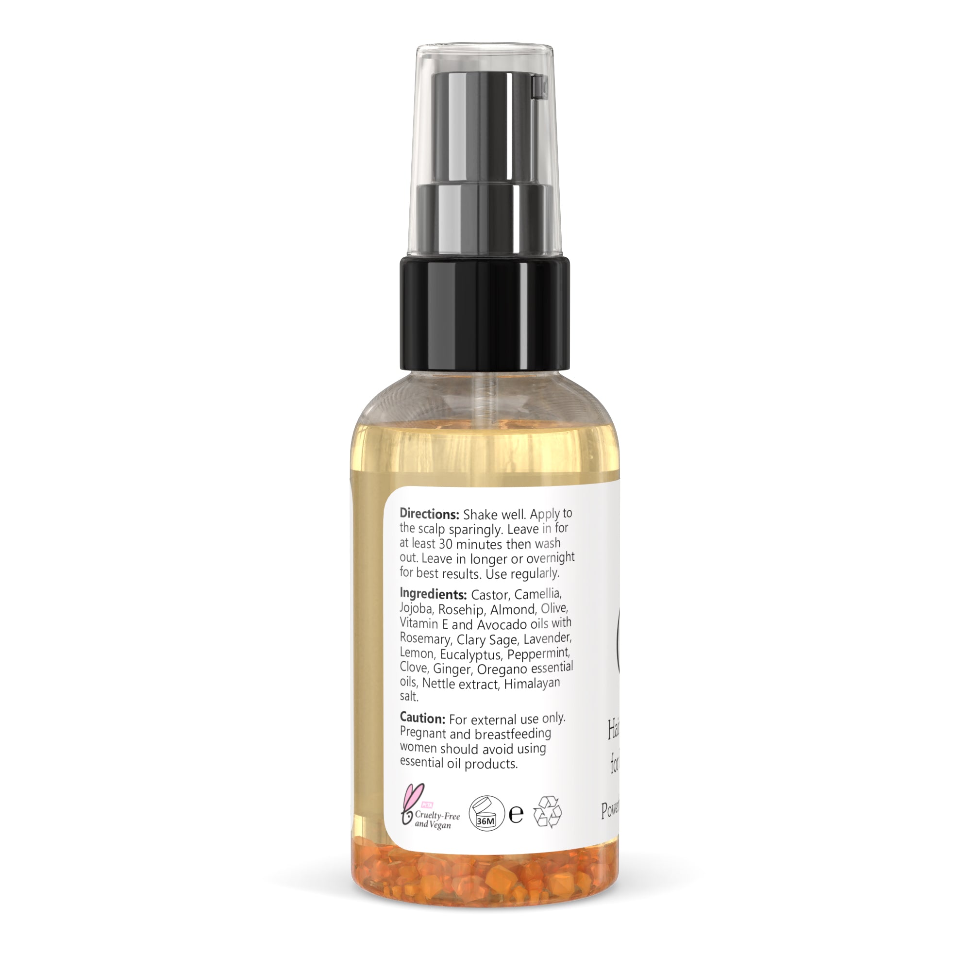 Hair Growth Oil and Thickening Scalp Treatment with Castor, Jojoba, Clary Sage, Rosemary, Nettle Extract N94772