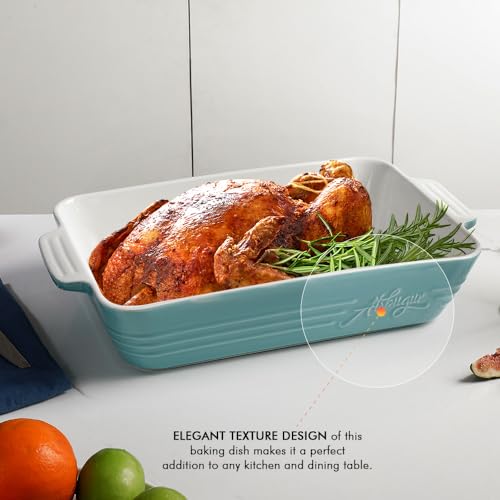 White 9x13 Ceramic Baking Dish with Handles Q269
