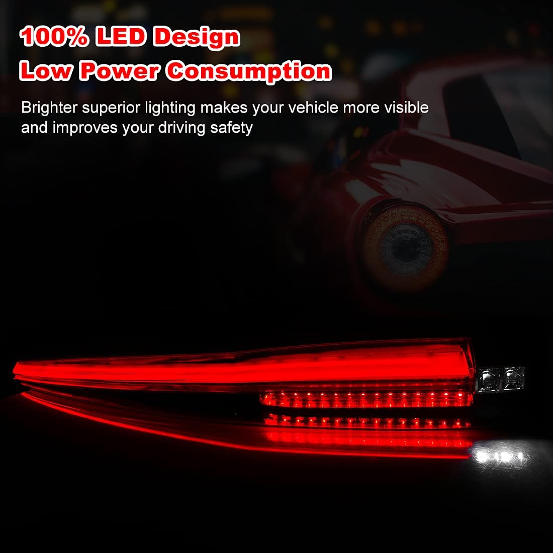 Clear LED Tail Lights Assembly for Cadillac Escalade ESV W392