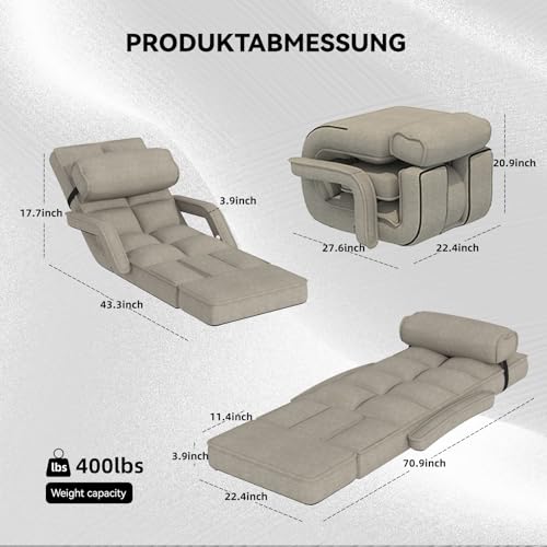 Padded Folding Floor Chair with 14-Level Adjustable Backrest (Dark Grey) A1503