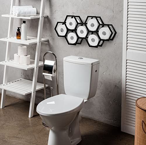 Black Wooden Toilet Paper Holder W796540