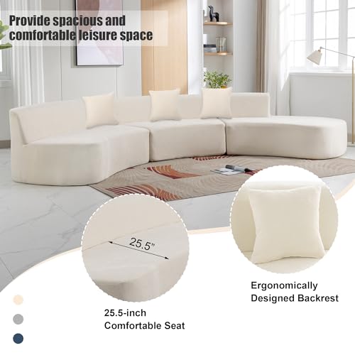 Oversized Modular Sectional Sofa Upholstered Chenille Deep Seat Sofa Couch with Chaise & Pillows, 5 Seater Grey Q250