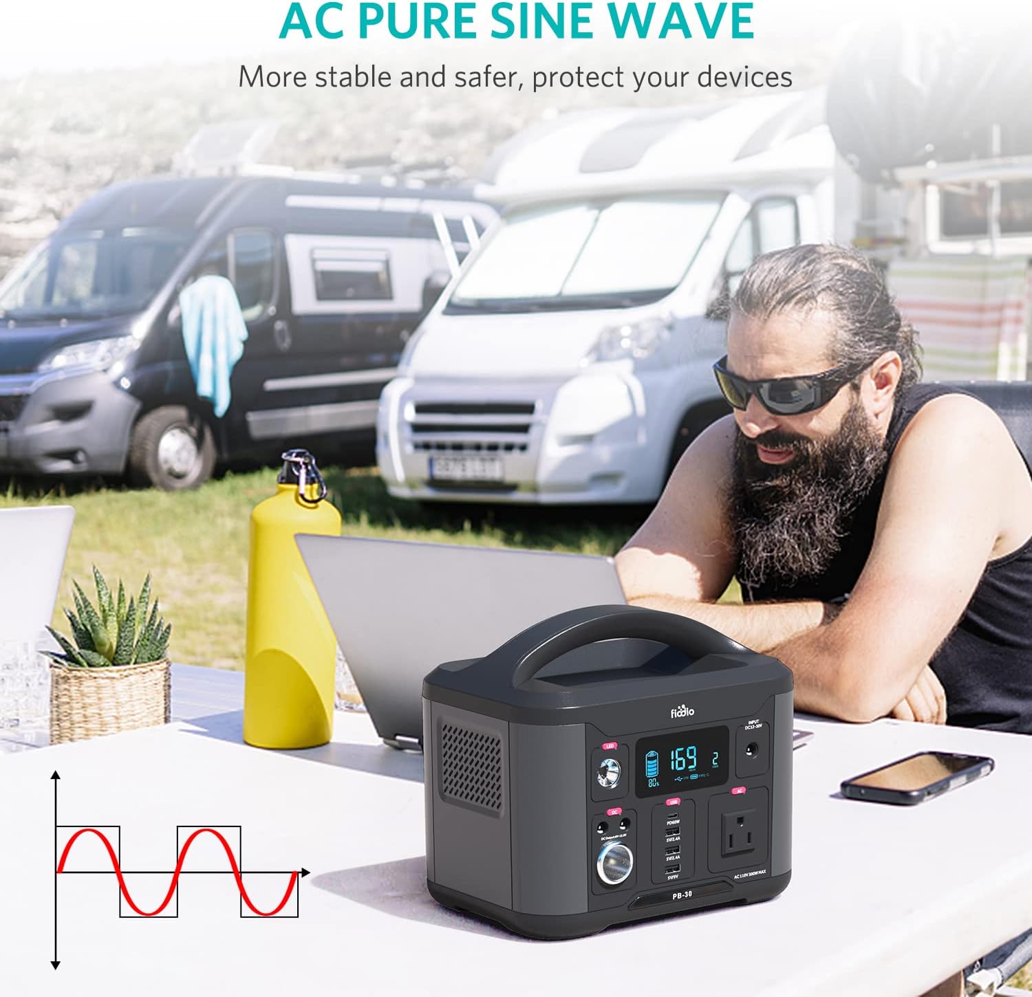 300Wh Portable Power Station with AC Outlet H21062