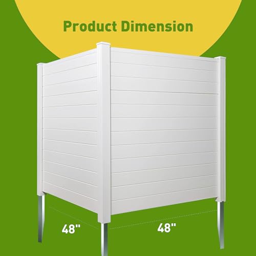 48" W X 48" H Vinyl Privacy Screen Fence 2 Panels C528866