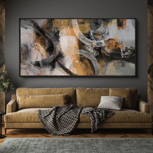 Orange Gray Yellow Abstract Canvas Wall Art 24×48IN H170191