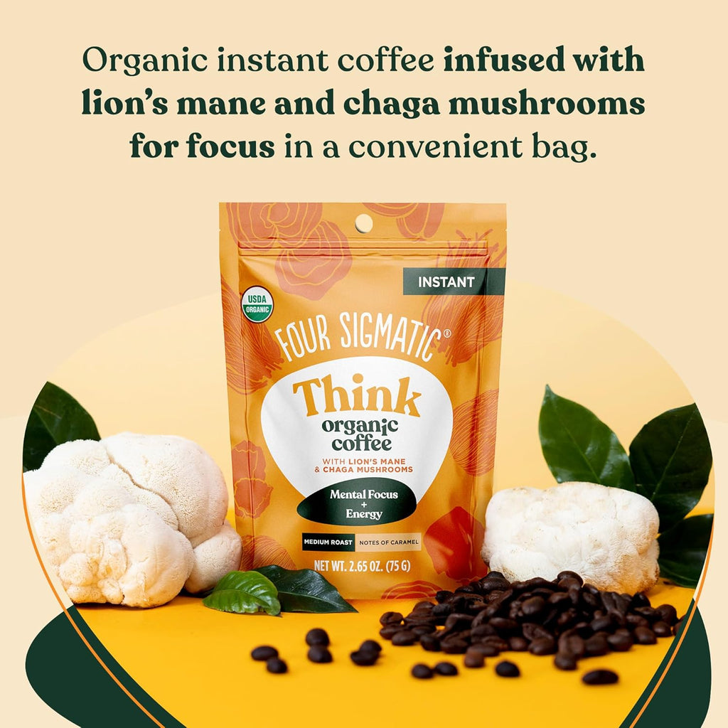 Organic Mushroom Coffee Instant Mix with Lion's Mane and Chaga, 30 Serving Canister M943745