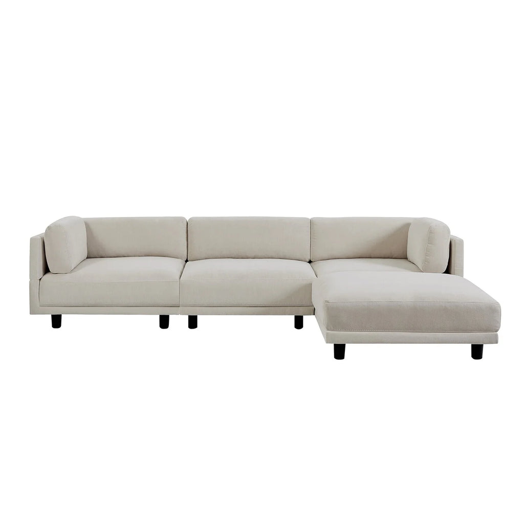 Beige Upholstery Convertible Sectional Sofa with Reversible Chaise Y680
