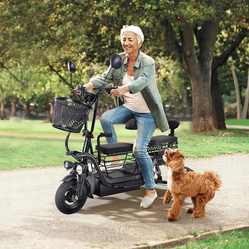 400W 48V Electric Tricycle with 3 Seats and Storage Baskets T288951