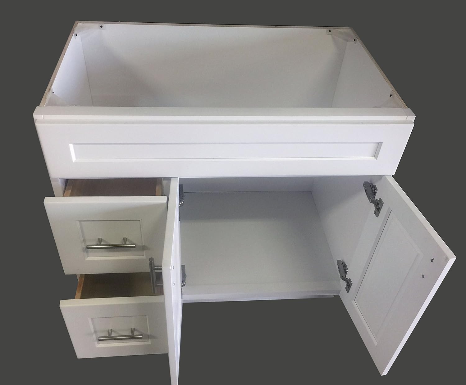 White Shaker Single-sink Bathroom Vanity Base Cabinet 36 Wide x 21 Deep W6020