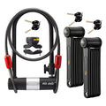 3 Folding Bike Lock Set with Mounting Case D18365